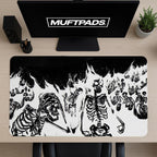 Skeleton Black and White Mouse Pad, Gothic Desk Mat, Minimalist Anatomy Illustration Mouse Pad, Halloween Mouse Pad Gift, Spooky