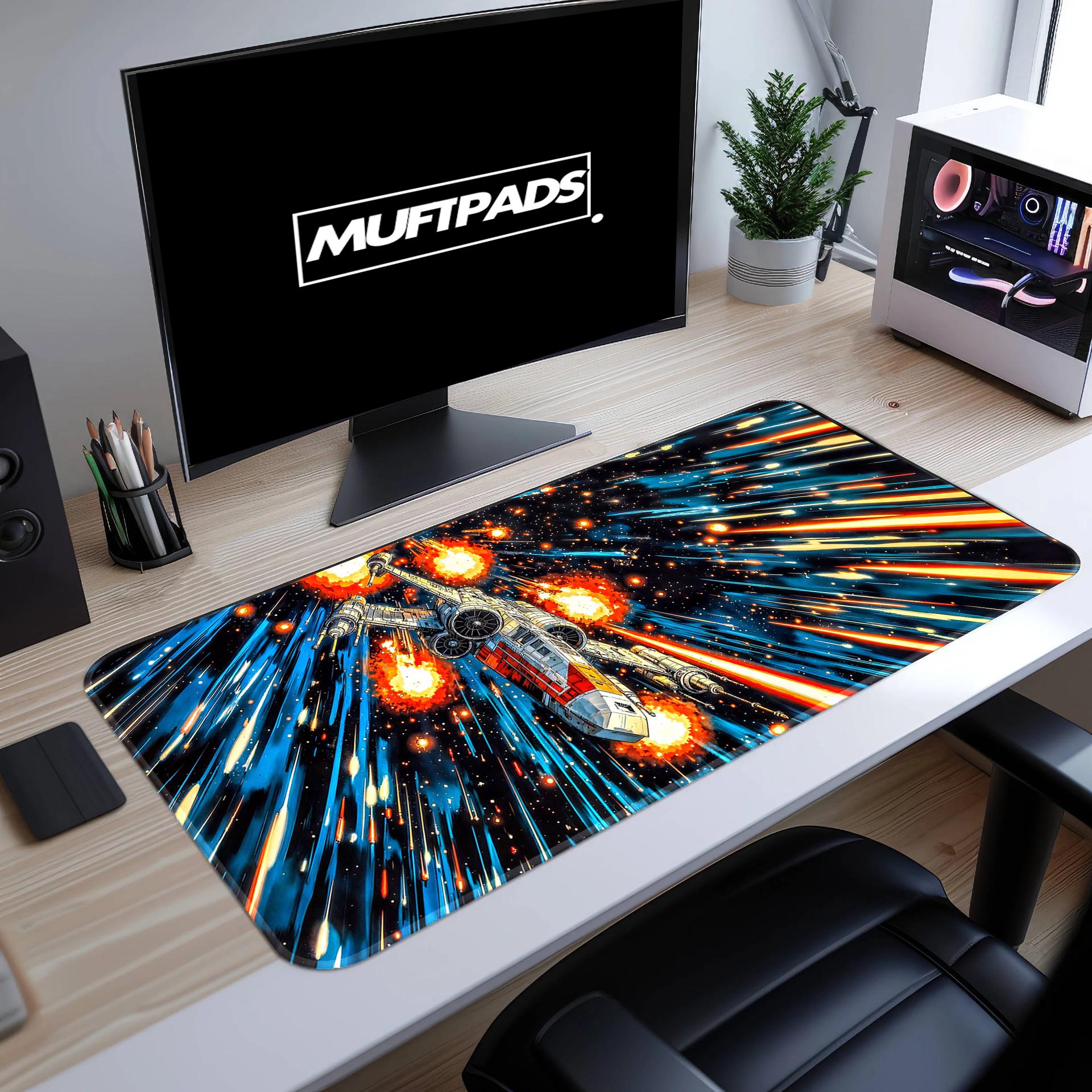 Star Wars X-Wing Mouse Pad - Retro Sci-Fi Gaming Desk Mat, Rebellion Flight Art, Space Battle Decor, Jedi Gift Idea
