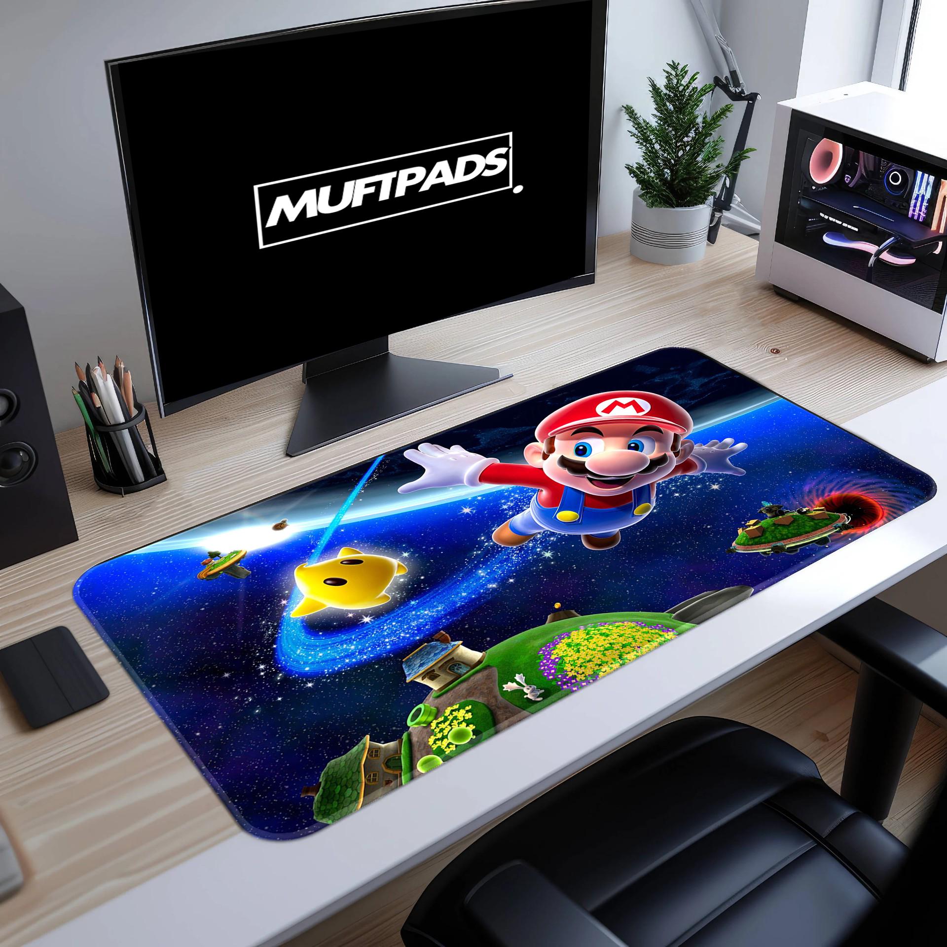 Mario Galaxy Mouse Pad – Super Mario Nintendo Space with Luma Star, Gaming Desk Mat - MUFTPADS
