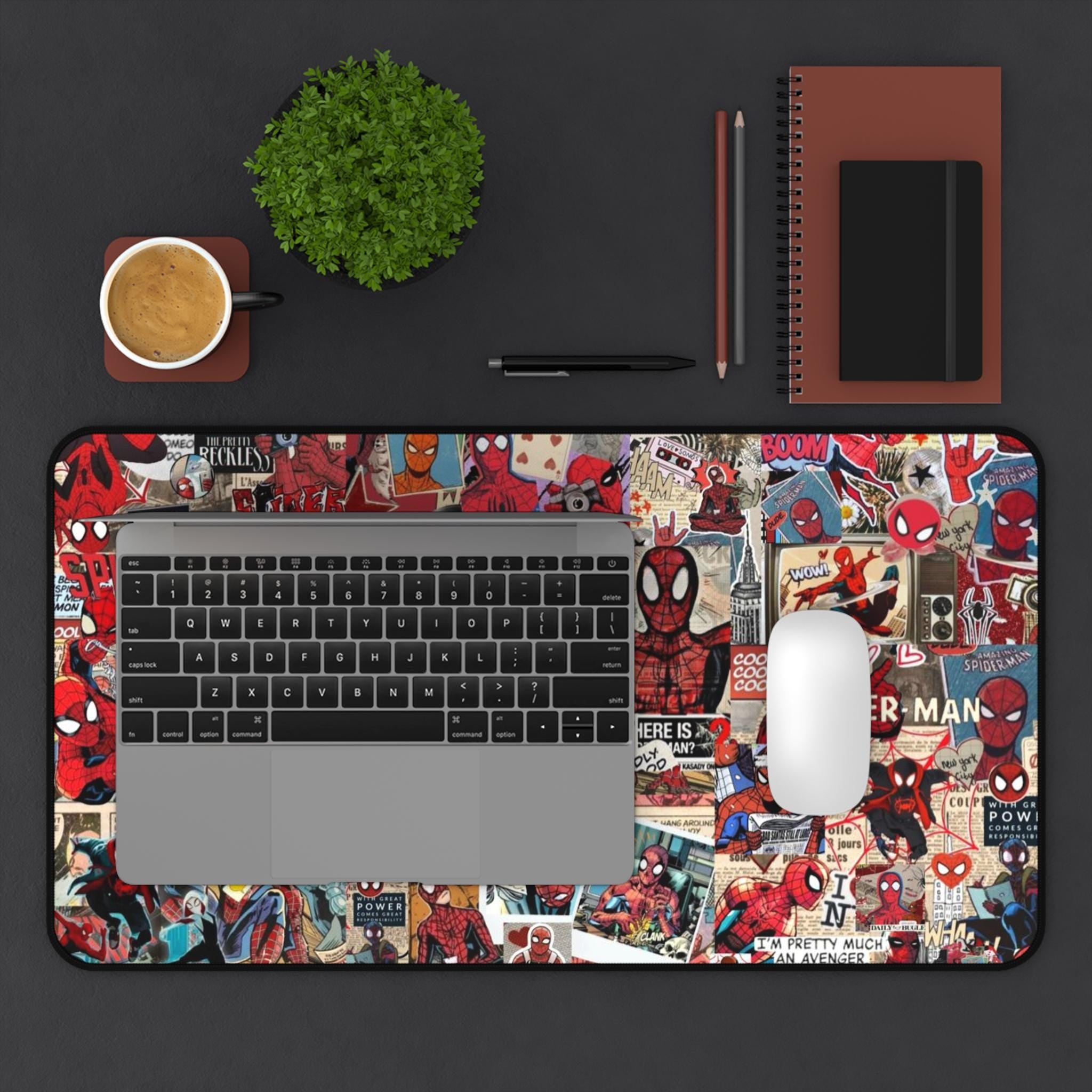 Spiderman Desk Mat, Gaming Desk Mat, Large Mouse Pad, XL Mousepad, Cute Gaming Desk Pad, Gift For Boyfriend, Gift For Dad, Keyboard Mat