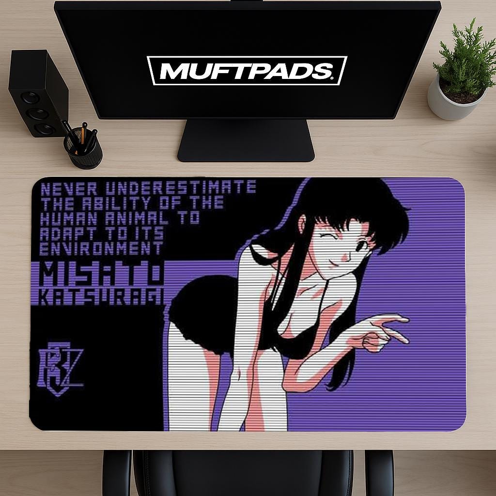 Evangelion Misato Katsuragi Aesthetic Pc Gaming Desk Mat / Mouse Pad - MUFTPADS
