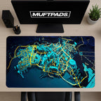 Cyberpunk City Mouse Pad: Neon Futuristic Gaming Desk Mat - MUFTPADS