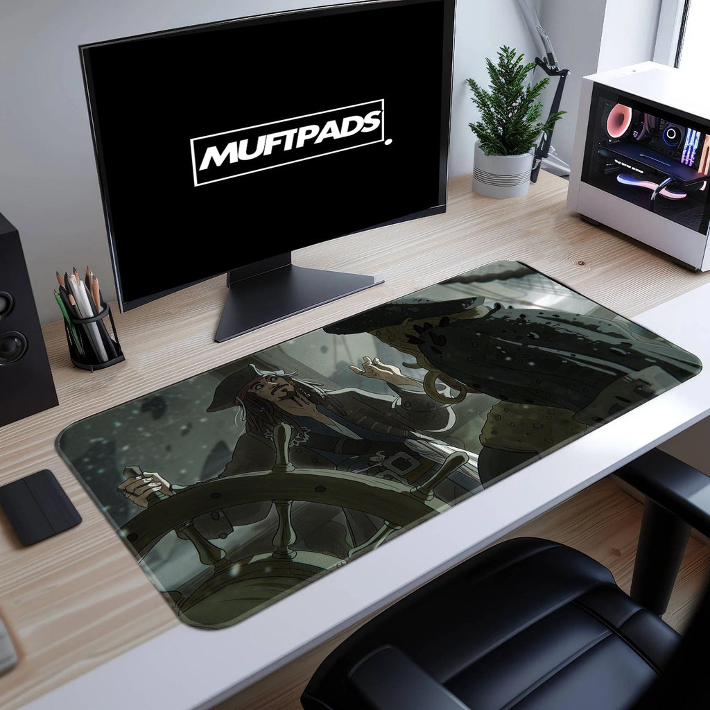 Pirate Treasure Map Desk Mat: Neoprene Gaming Mousepad - MUFTPADS