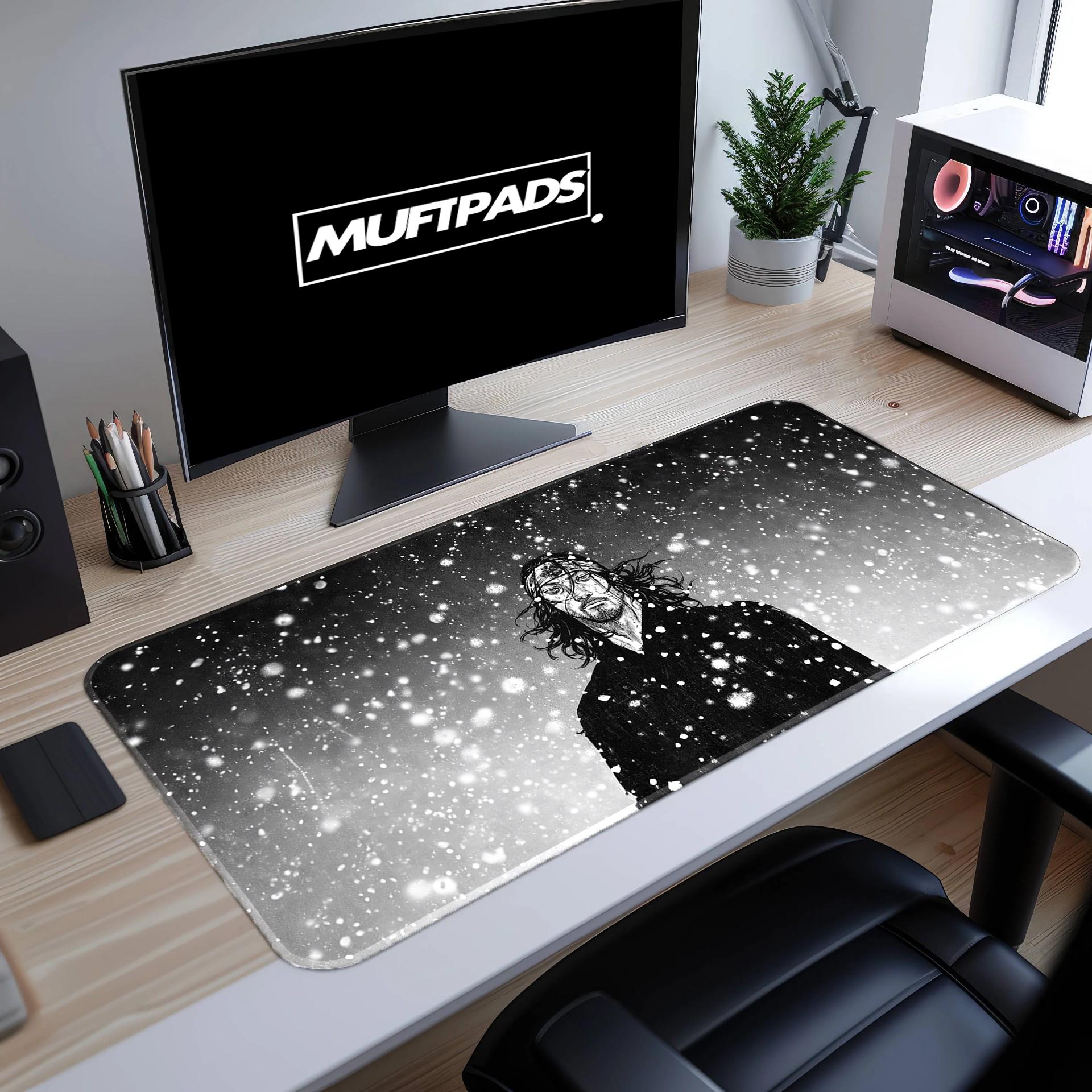 Miyamoto Musashi Mouse Pad: Samurai Ink Art Desk Mat - MUFTPADS