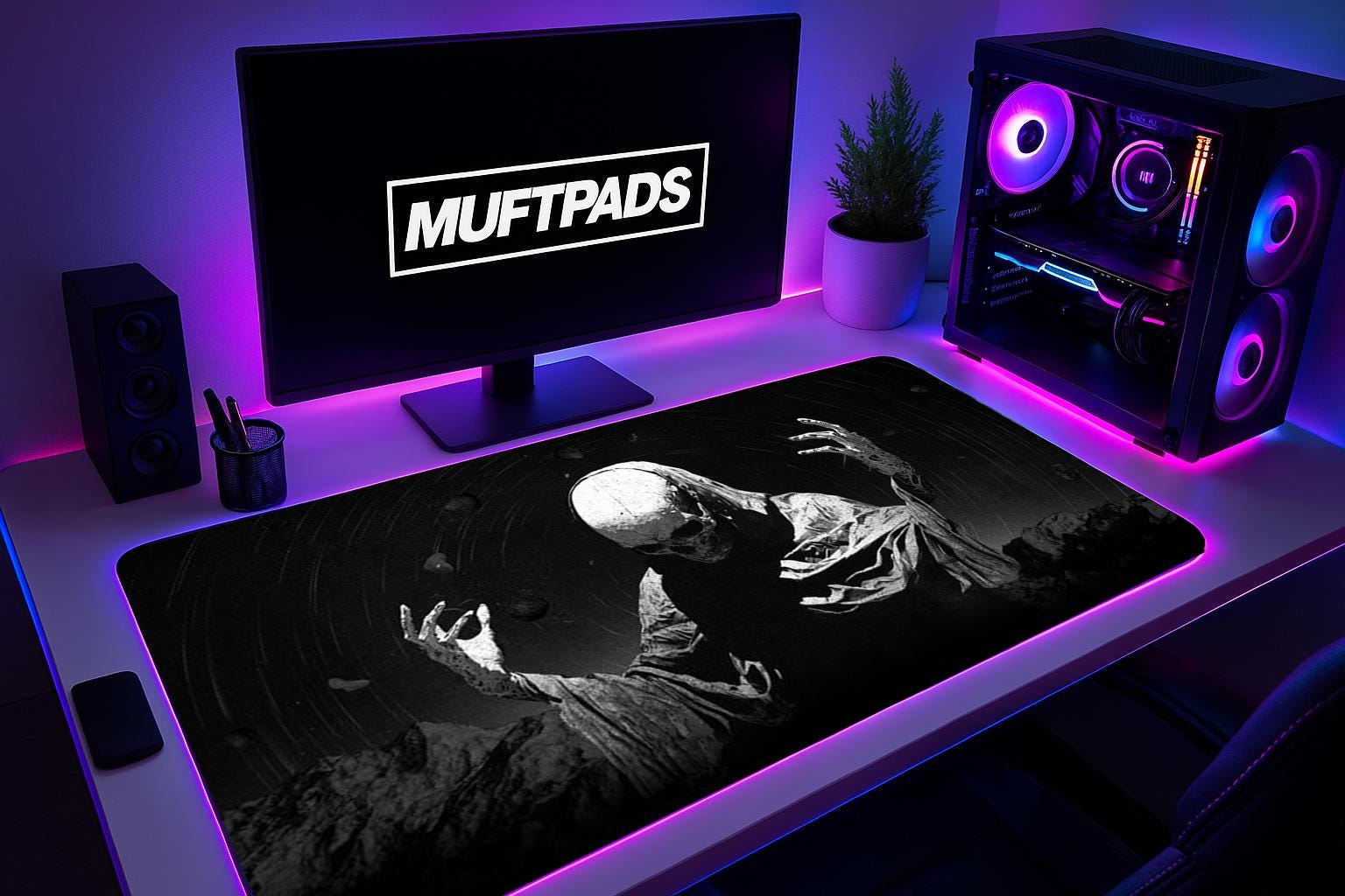 Skeleton Mousepad | Skeleton  Deksmat | Dark Theme Mousepad | Dark Skeleton Deskmat | Extra large deskmat