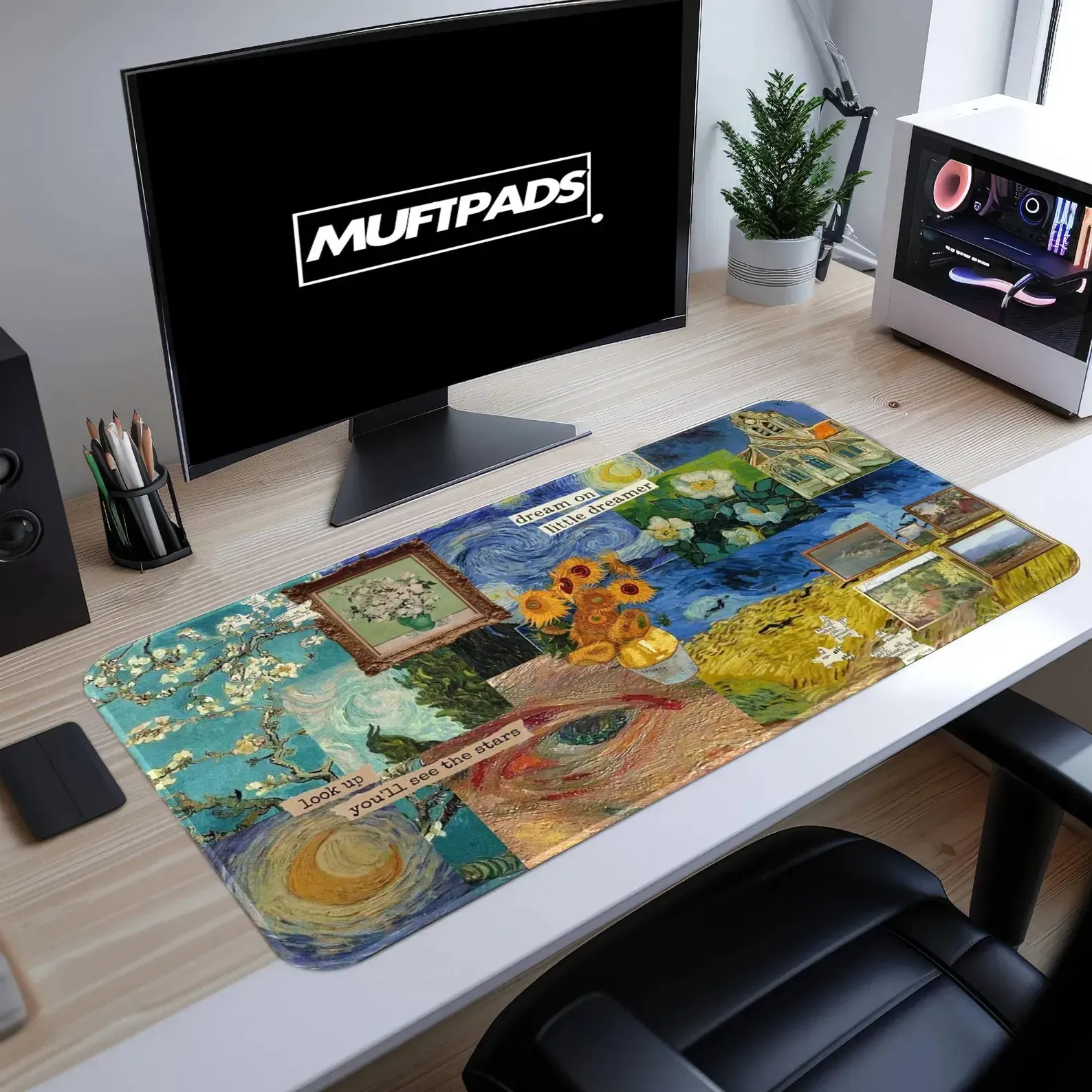 Van Gogh Art Mouse Pad – Painting Collage Desk Mat