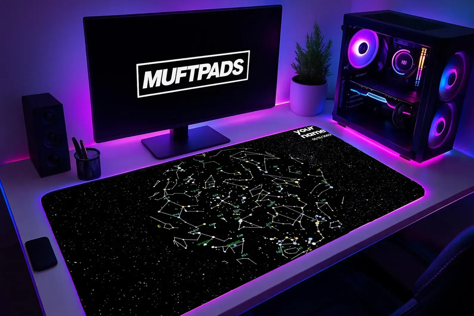 Custom Star Map Mouse Pad – Personalized Night Sky Constellation Desk Mat – Astronomy Chart Design
