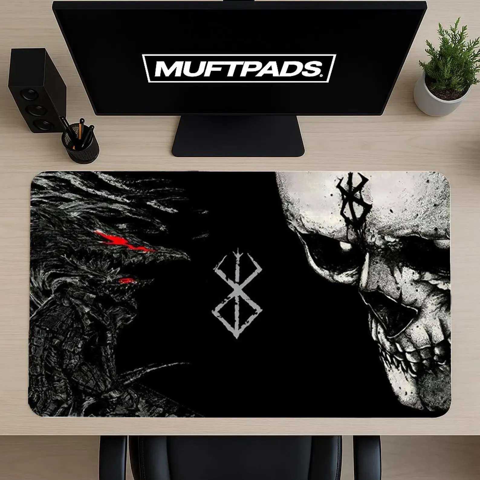 Berserk Skull Gaming Mouse Pad | XXL Dark Fantasy Desk Mat