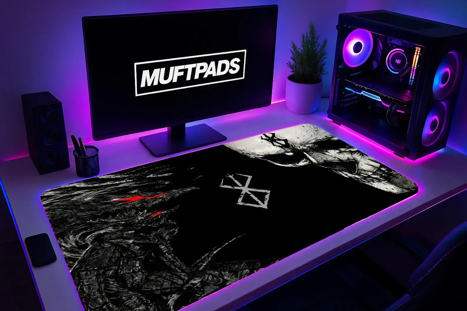 Berserk Skull Gaming Mouse Pad | XXL Dark Fantasy Desk Mat