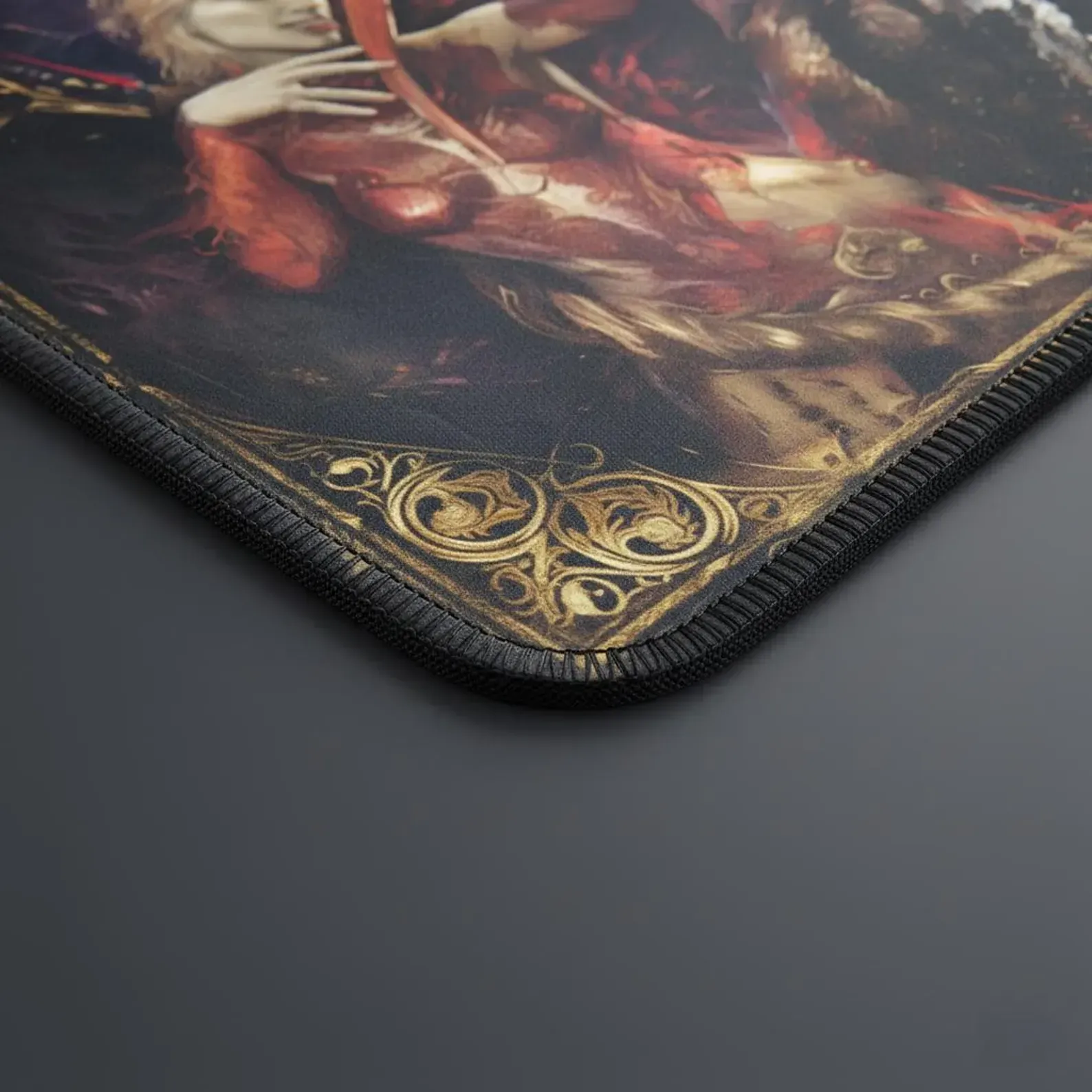 Fantasy RPG Gaming Mouse Pad, Dark Adventure Desk Mat, Non-Slip Neoprene XXL Setup
