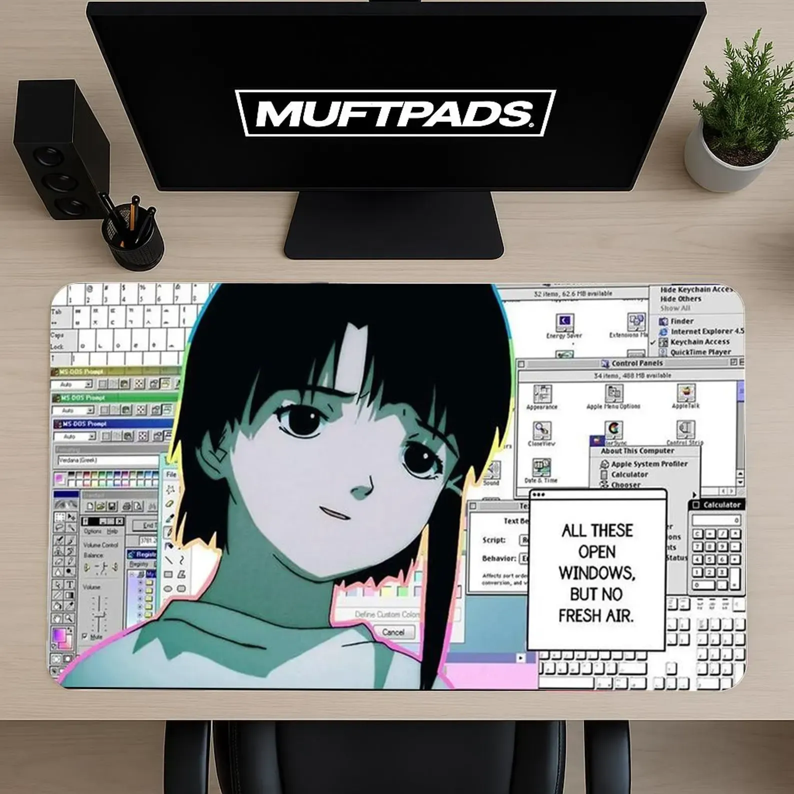Serial Experiments Lain Desk Mat: Anime Cyberpunk Mousepad