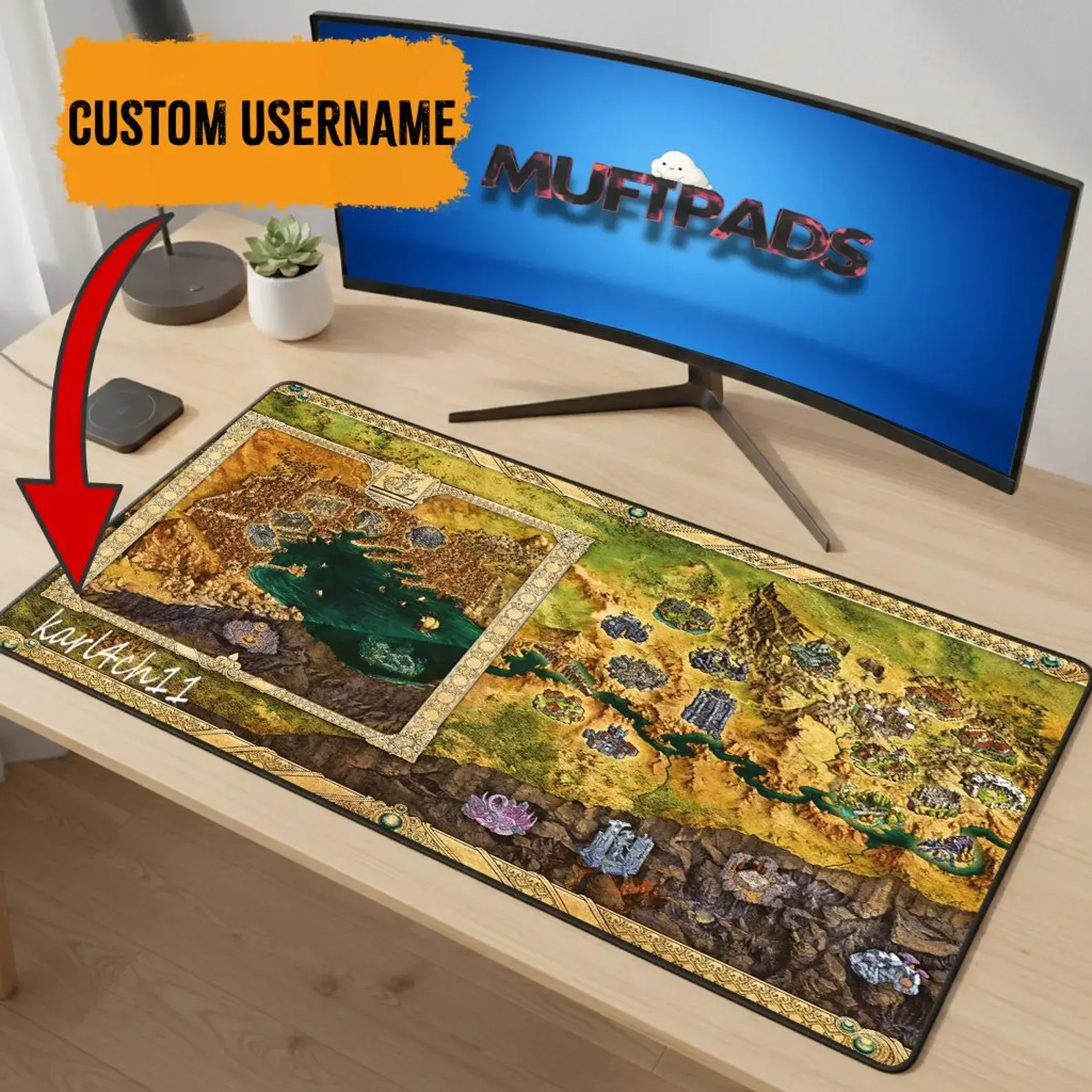Baldur's Gate 3 Map Mouse Pad: Forgotten Realms Gaming Desk Mat