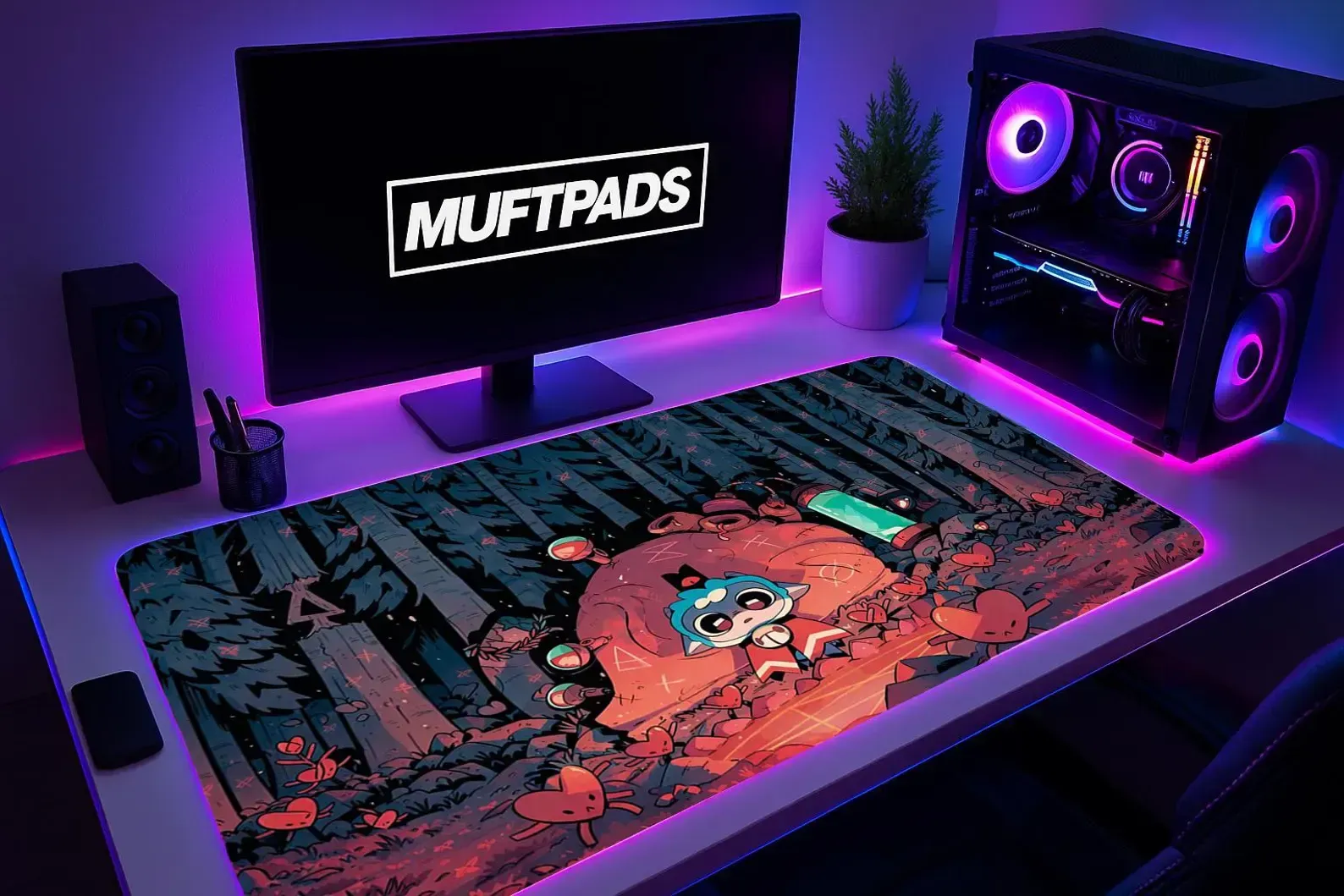 Dark Cult Lamb Desk Mat, Indie Game Inspired Mouse Pad, Occult Gaming Setup