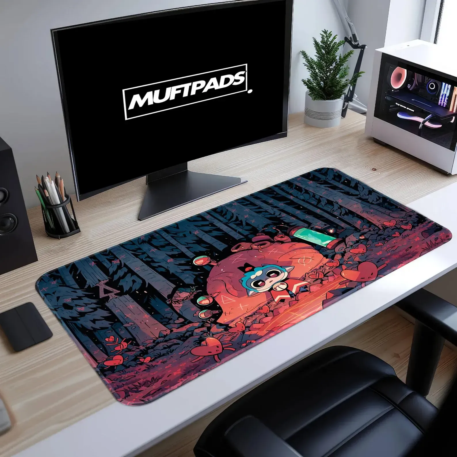 Dark Cult Lamb Desk Mat, Indie Game Inspired Mouse Pad, Occult Gaming Setup
