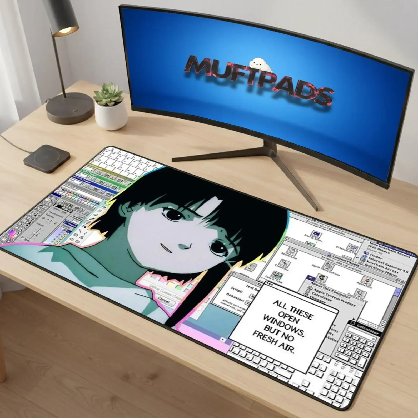 Serial Experiments Lain Desk Mat: Anime Cyberpunk Mousepad