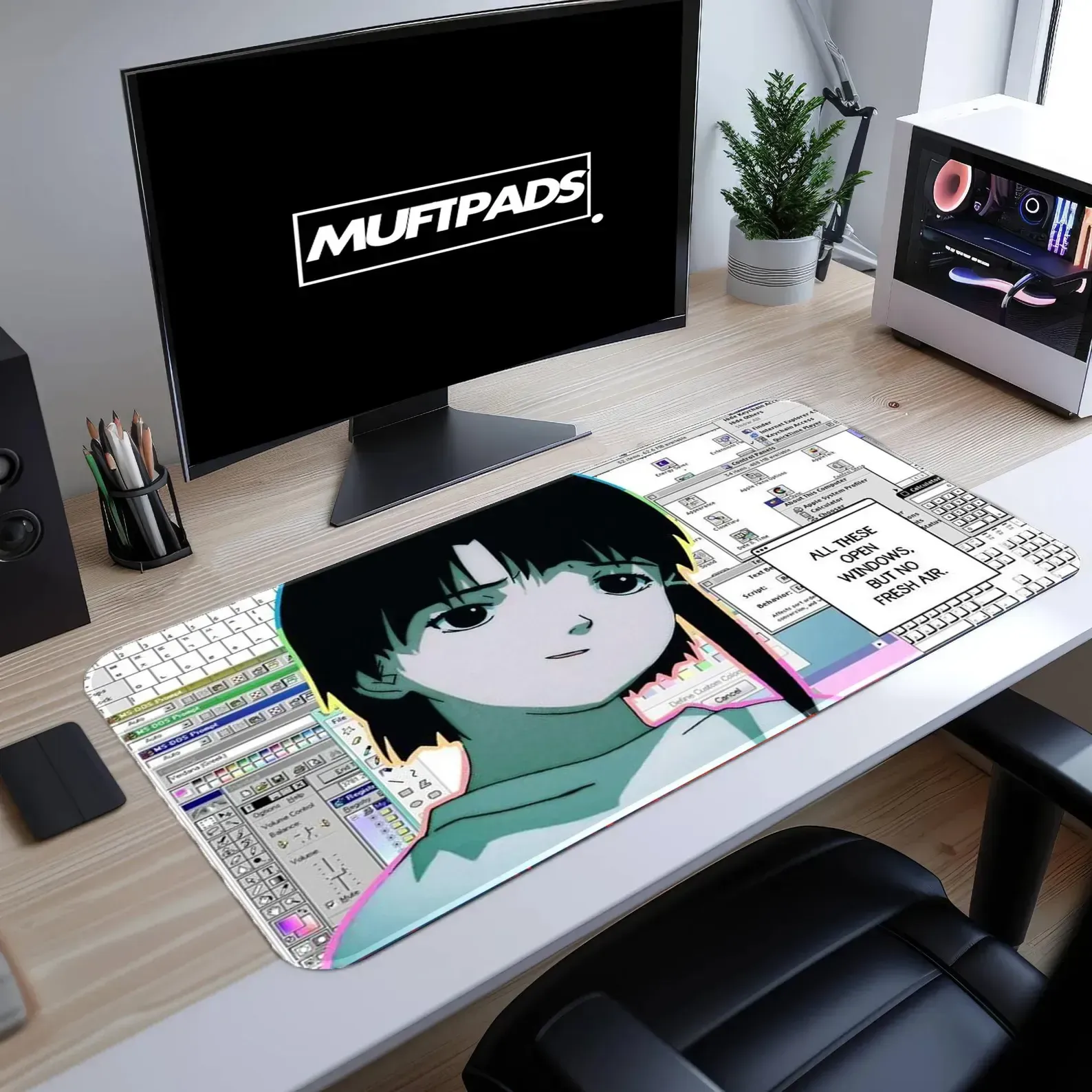 Serial Experiments Lain Desk Mat: Anime Cyberpunk Mousepad