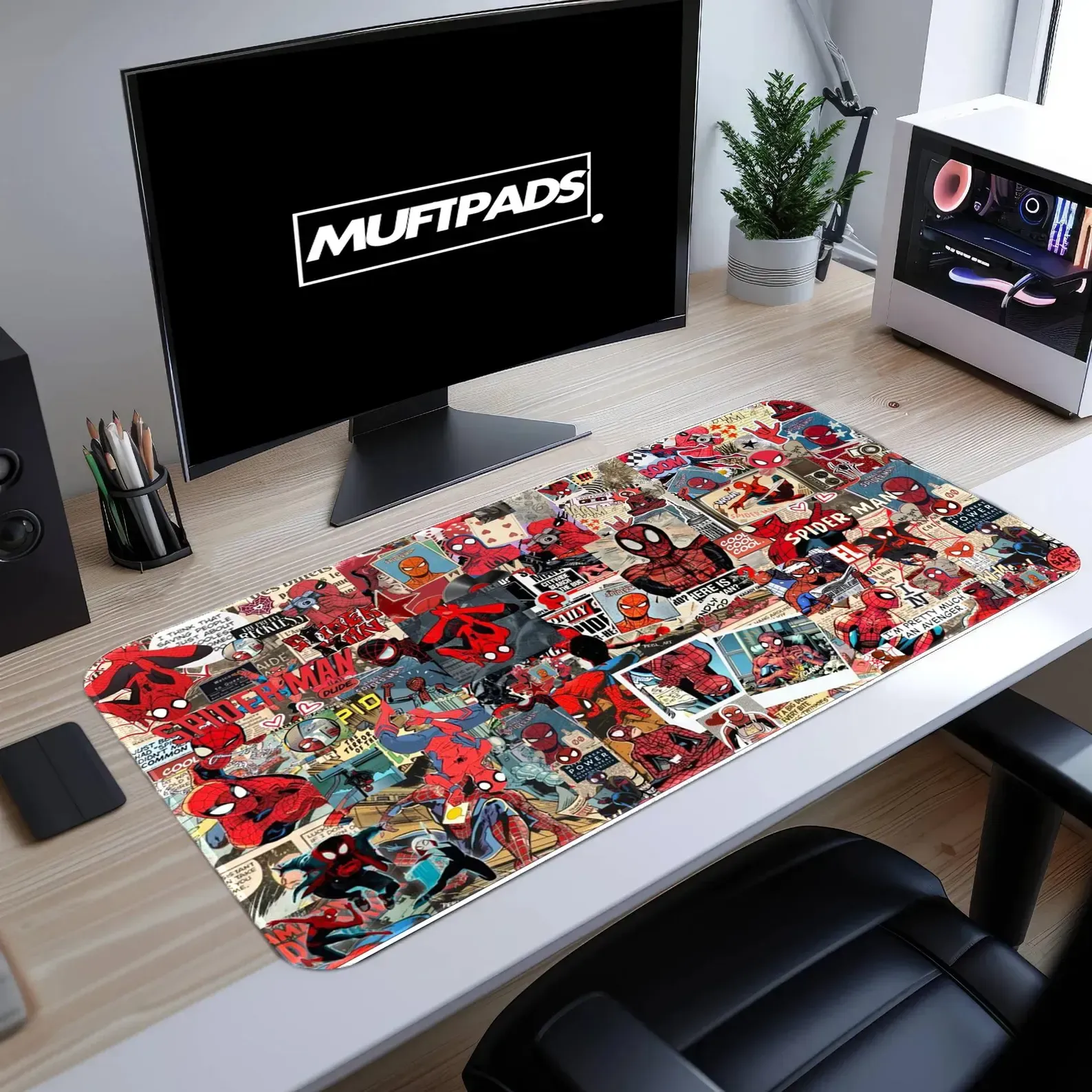 Spiderman Gaming Desk Mat: Large XL Mousepad, Comic Book Design