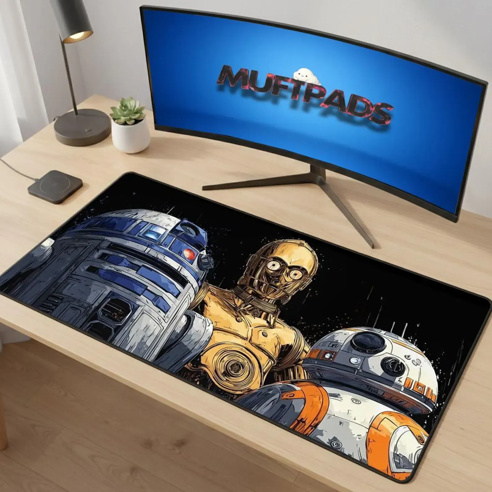 Star Wars R2-D2 Gaming Mouse Pad, Sci-fi Video Game Desk Decor, Space Design Mouse Mat for Gamers