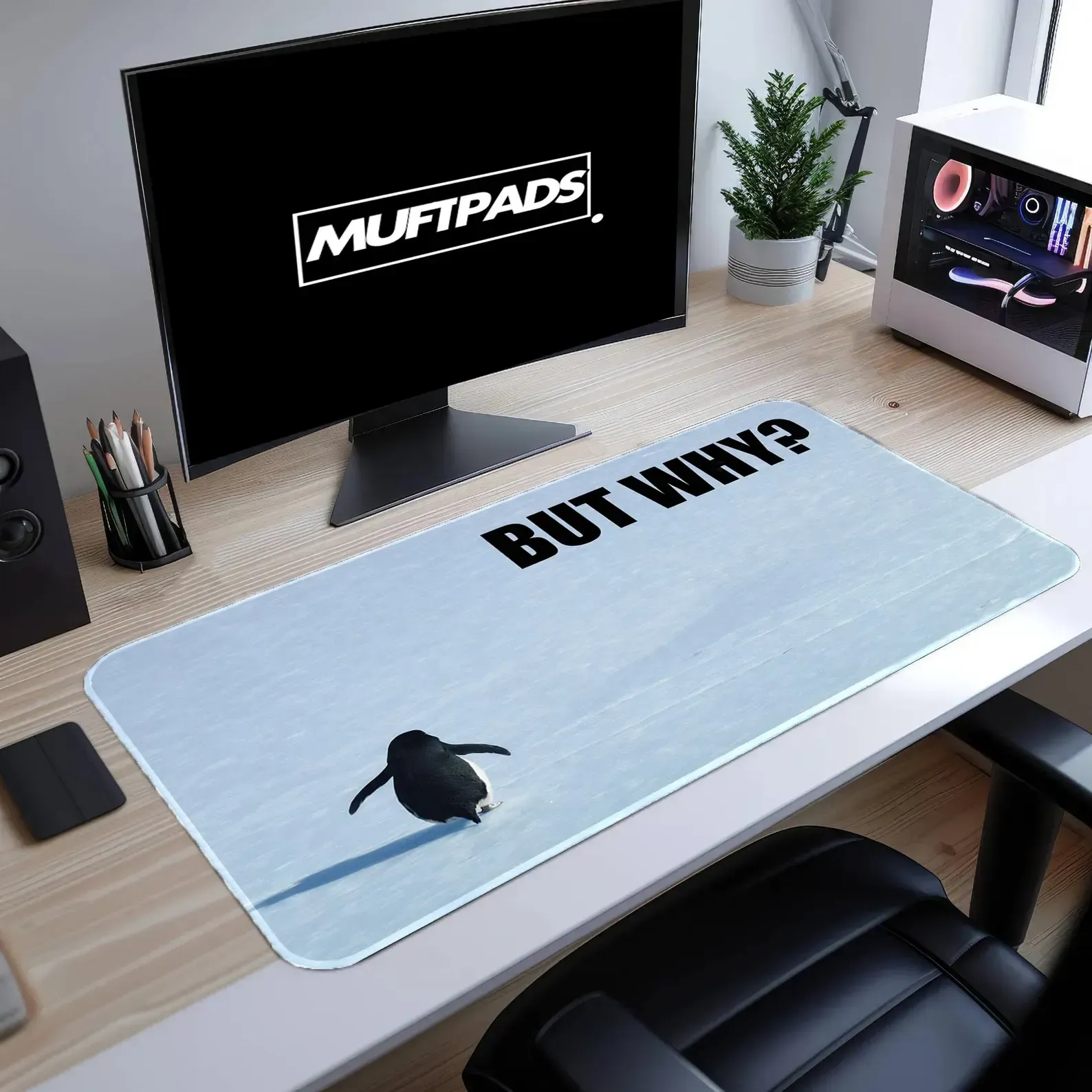 Nihilist Penguin Desk Mat / Mouse Pad Meme Pad