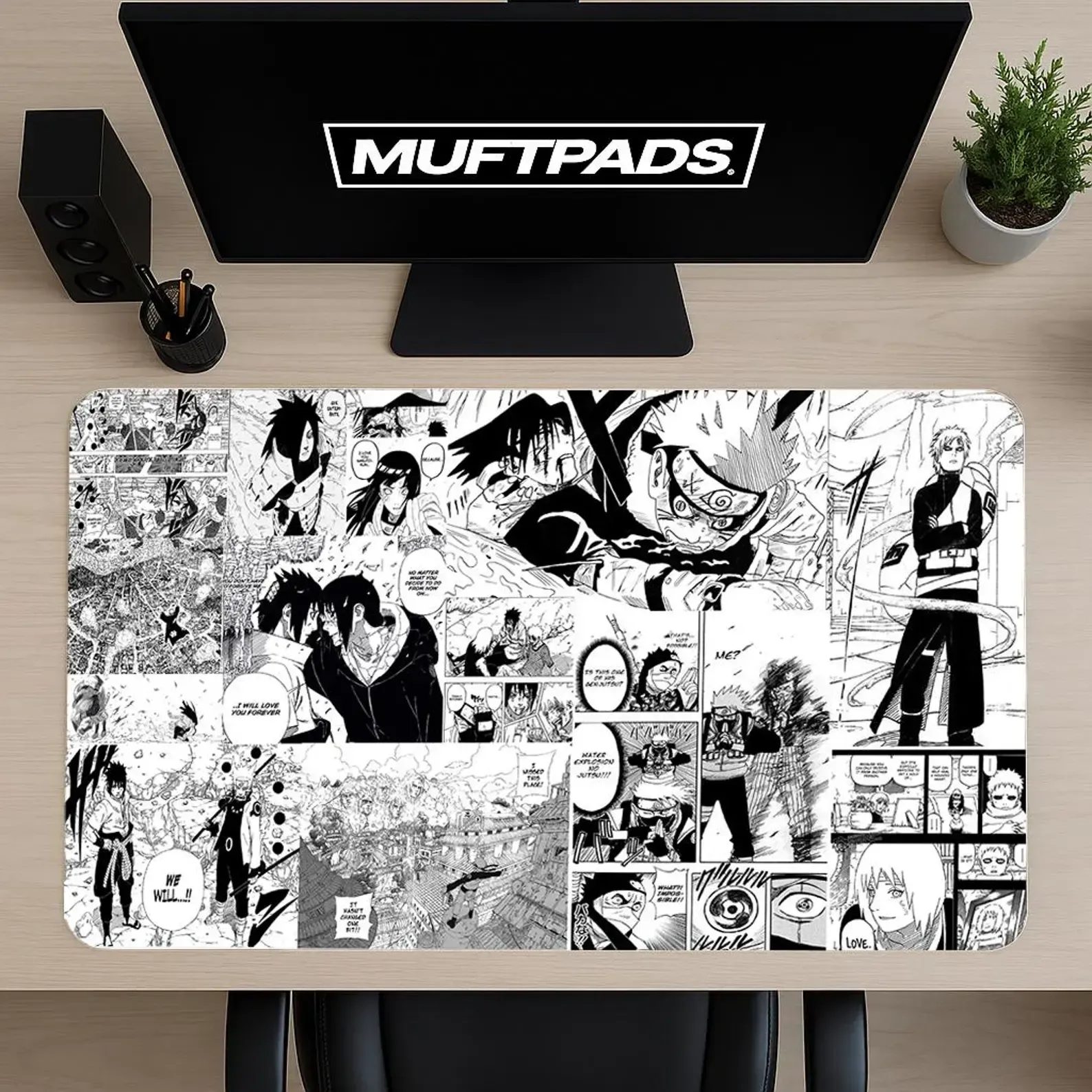 Vintage Shonen Anime Mouse Pad Ninja Manga Panel Desk Mats
