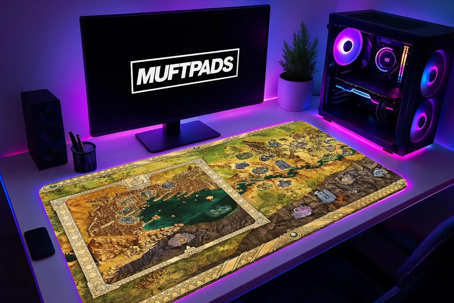 Baldur's Gate 3 Map Mouse Pad: Forgotten Realms Gaming Desk Mat