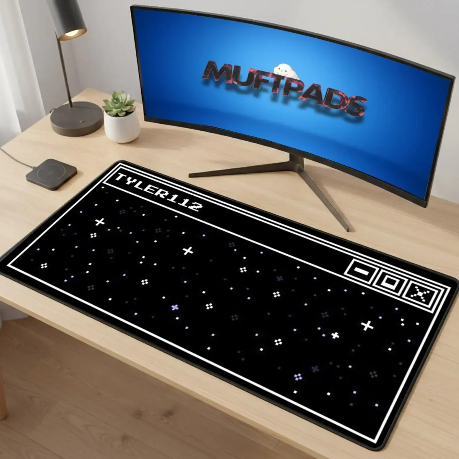 Customized Pixel Stars Gaming Mouse Pad: Retro Sci-Fi Desk Mat Space Galaxy Office Decor