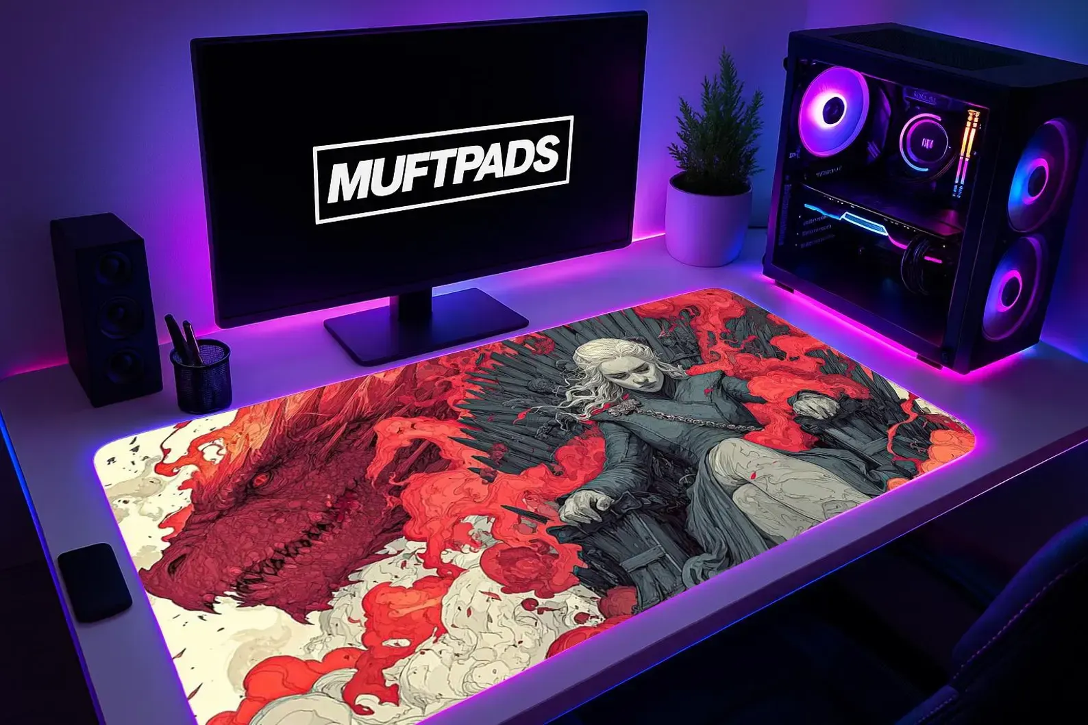 Drogon Desk Mat | Game of Thrones Dragon | Anti-Slip Neoprene