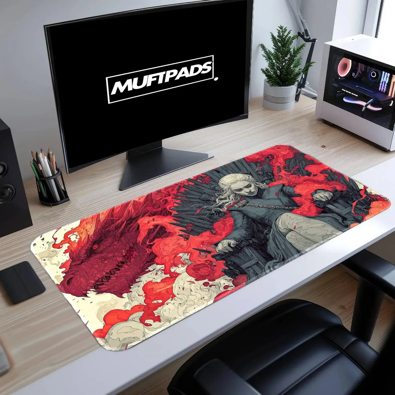 Drogon Desk Mat | Game of Thrones Dragon | Anti-Slip Neoprene
