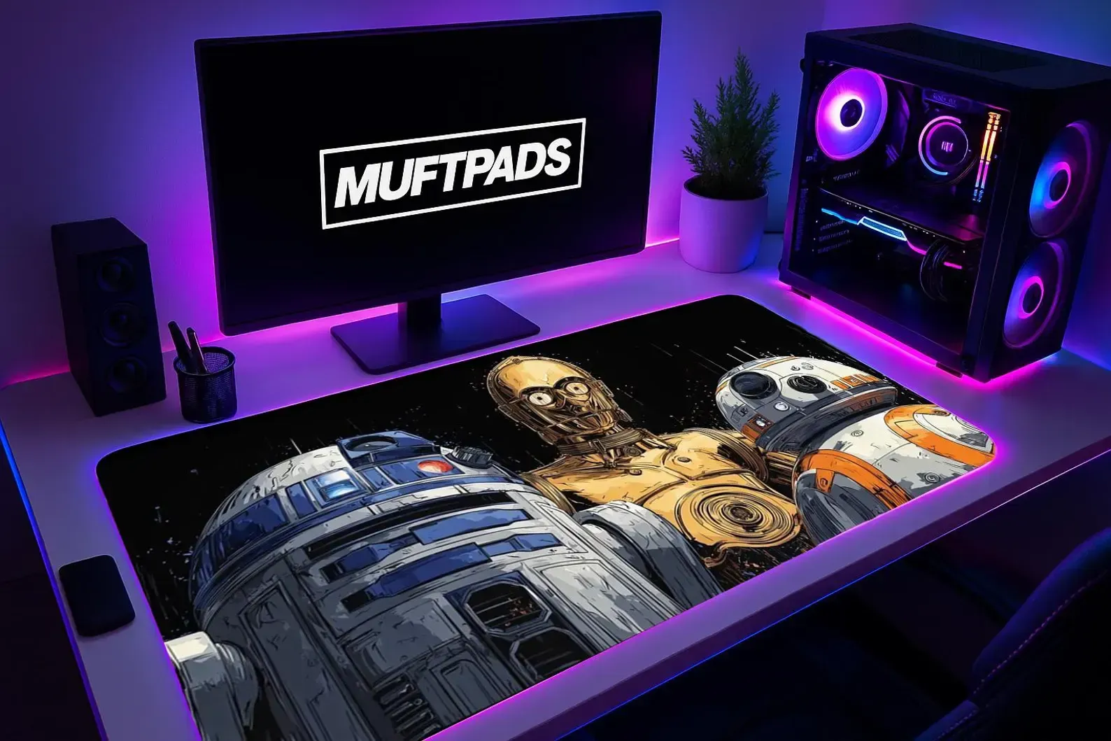 Star Wars R2-D2 Gaming Mouse Pad, Sci-fi Video Game Desk Decor, Space Design Mouse Mat for Gamers