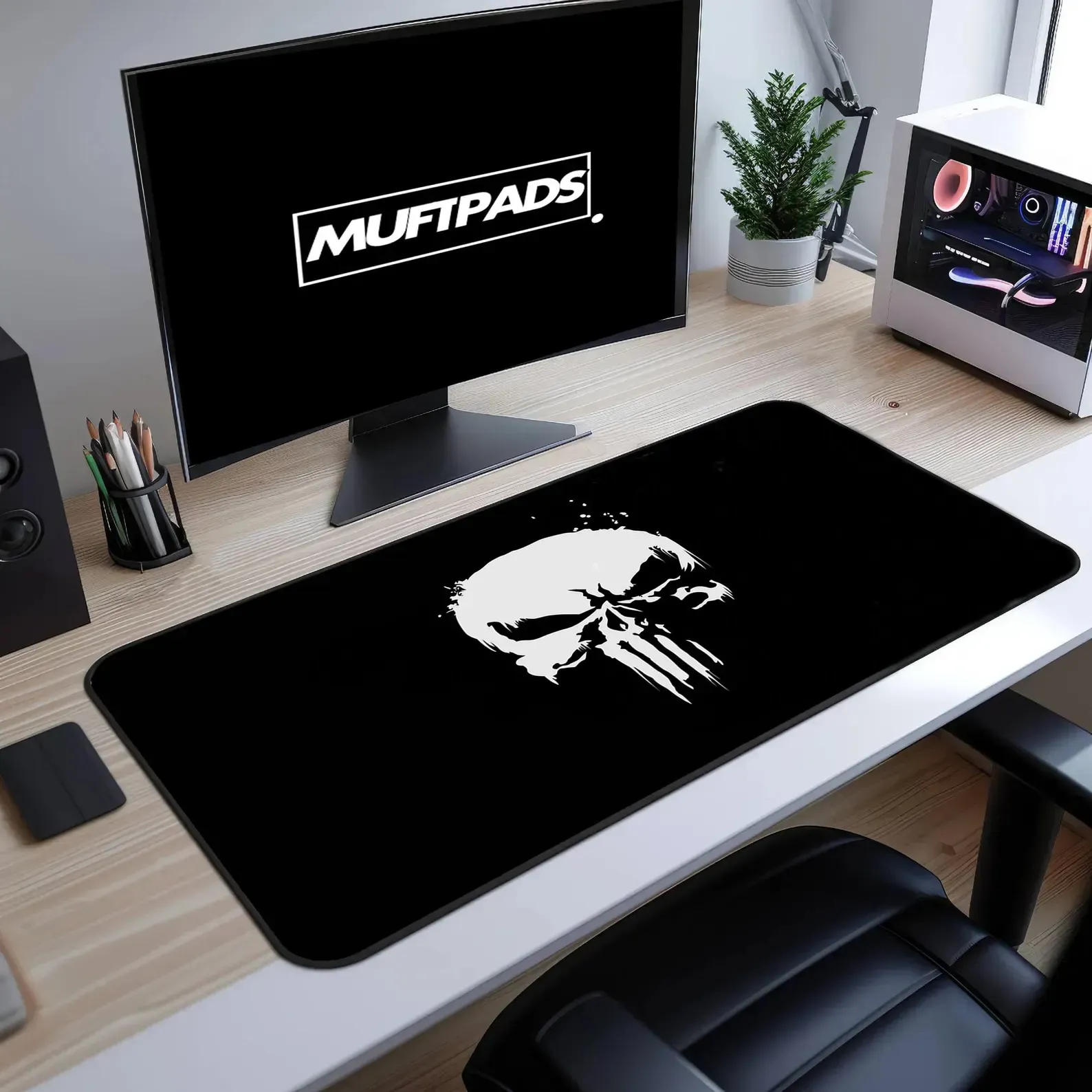 Punisher Skull Mouse Pad, Marvel Anti Hero Desk Mat, Dark Gaming Pad, Comic Fan Gift