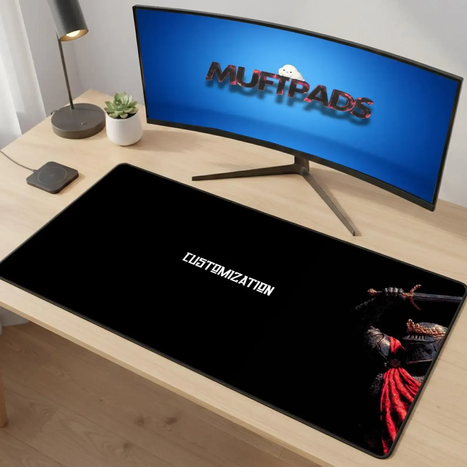 Custom Medieval Knight Desk Mat | Large Warrior Mouse Pad, Fantasy Armor Gaming Setup