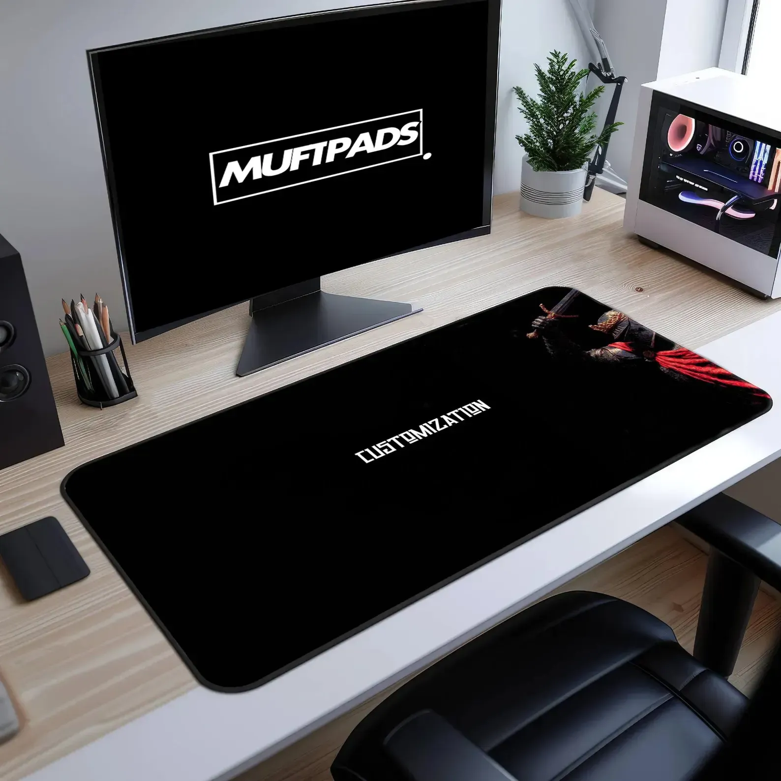 Custom Medieval Knight Desk Mat | Large Warrior Mouse Pad, Fantasy Armor Gaming Setup