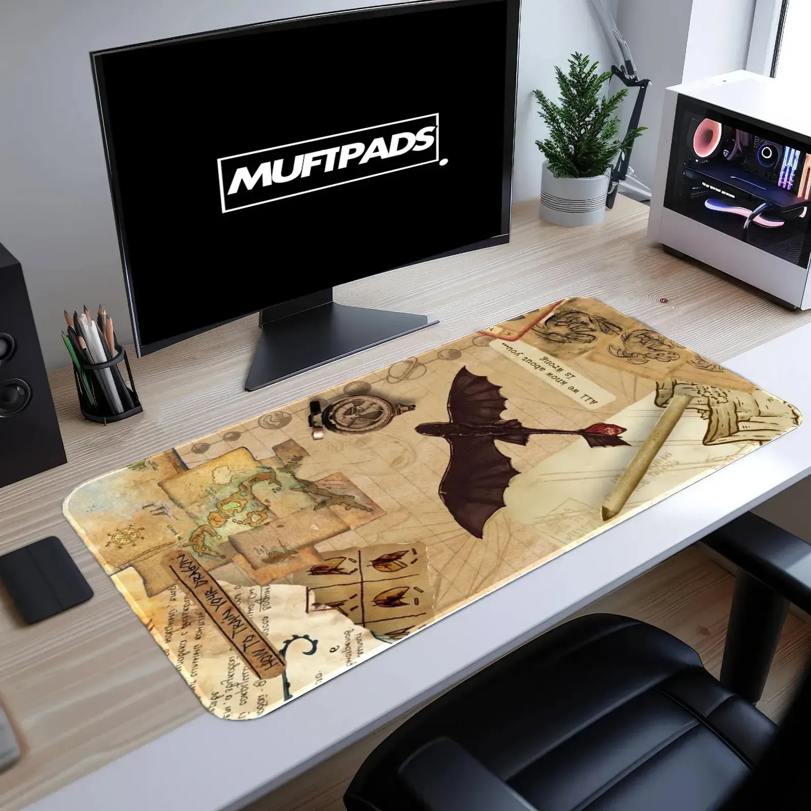 How to Train Your Dragon Desk Mat, Toothless Fantasy Gaming Mouse Pad
