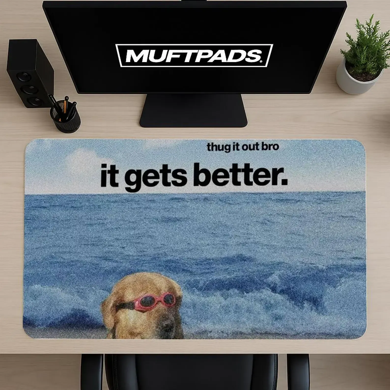 Motivational Sloth Desk Mat - Inspirational Animal Mouse Pad Office Decor