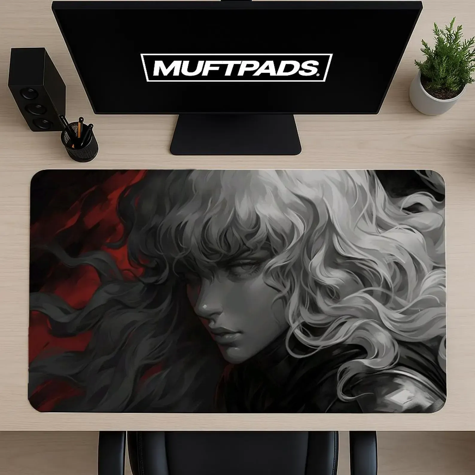 Griffith Art Desk Mat - Anime Portrait Mouse Pad
