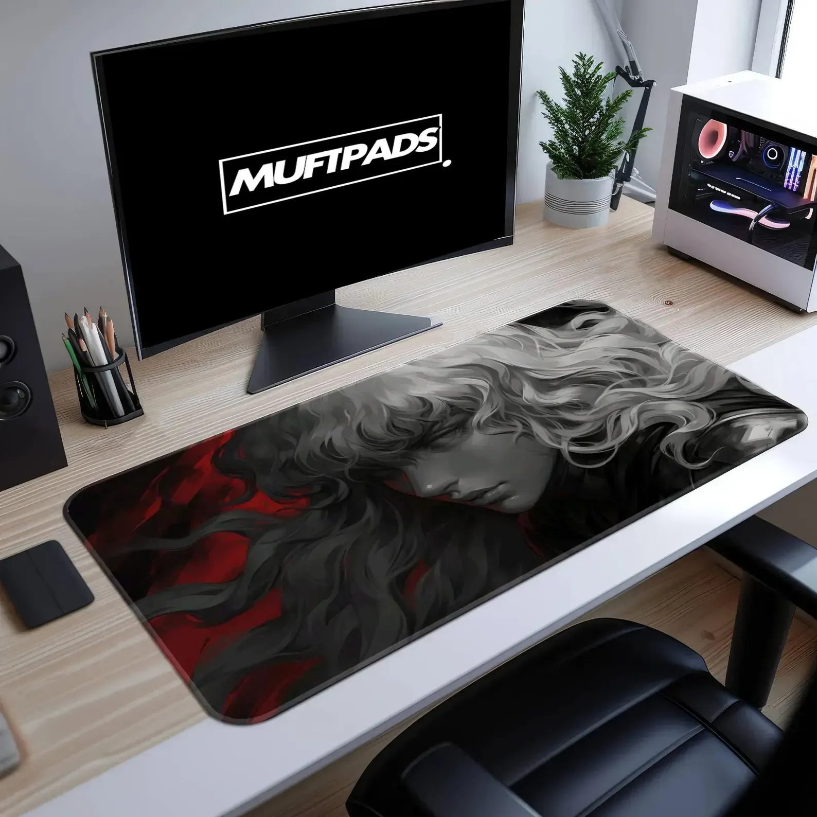 Griffith Art Desk Mat - Anime Portrait Mouse Pad