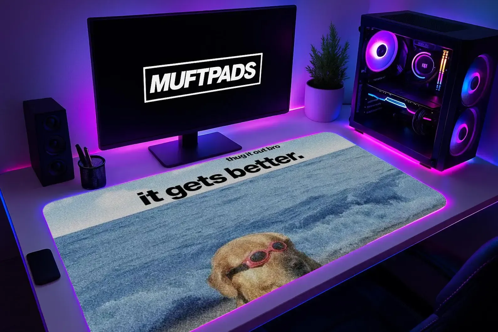 Motivational Sloth Desk Mat - Inspirational Animal Mouse Pad Office Decor