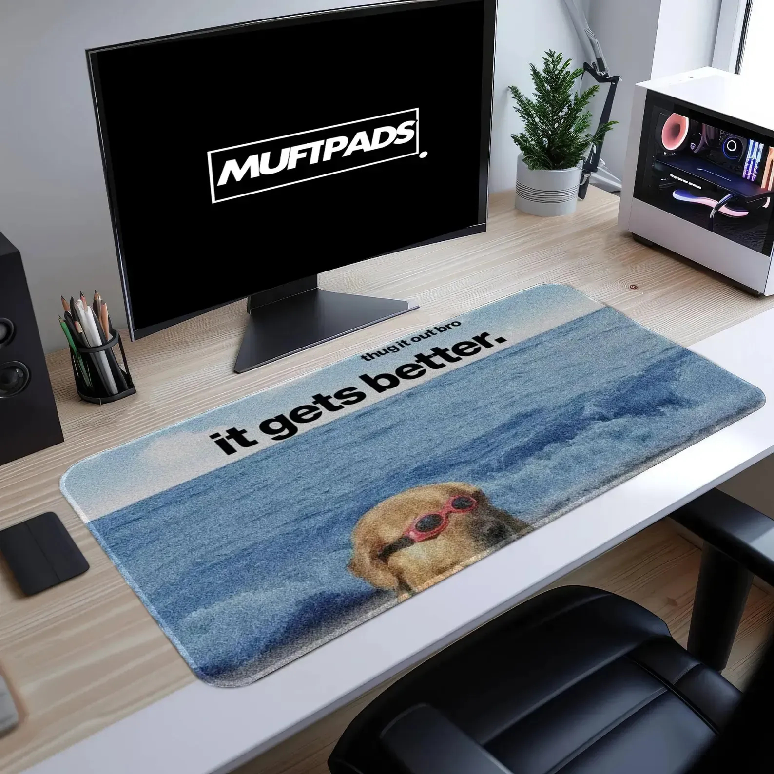 Motivational Sloth Desk Mat - Inspirational Animal Mouse Pad Office Decor