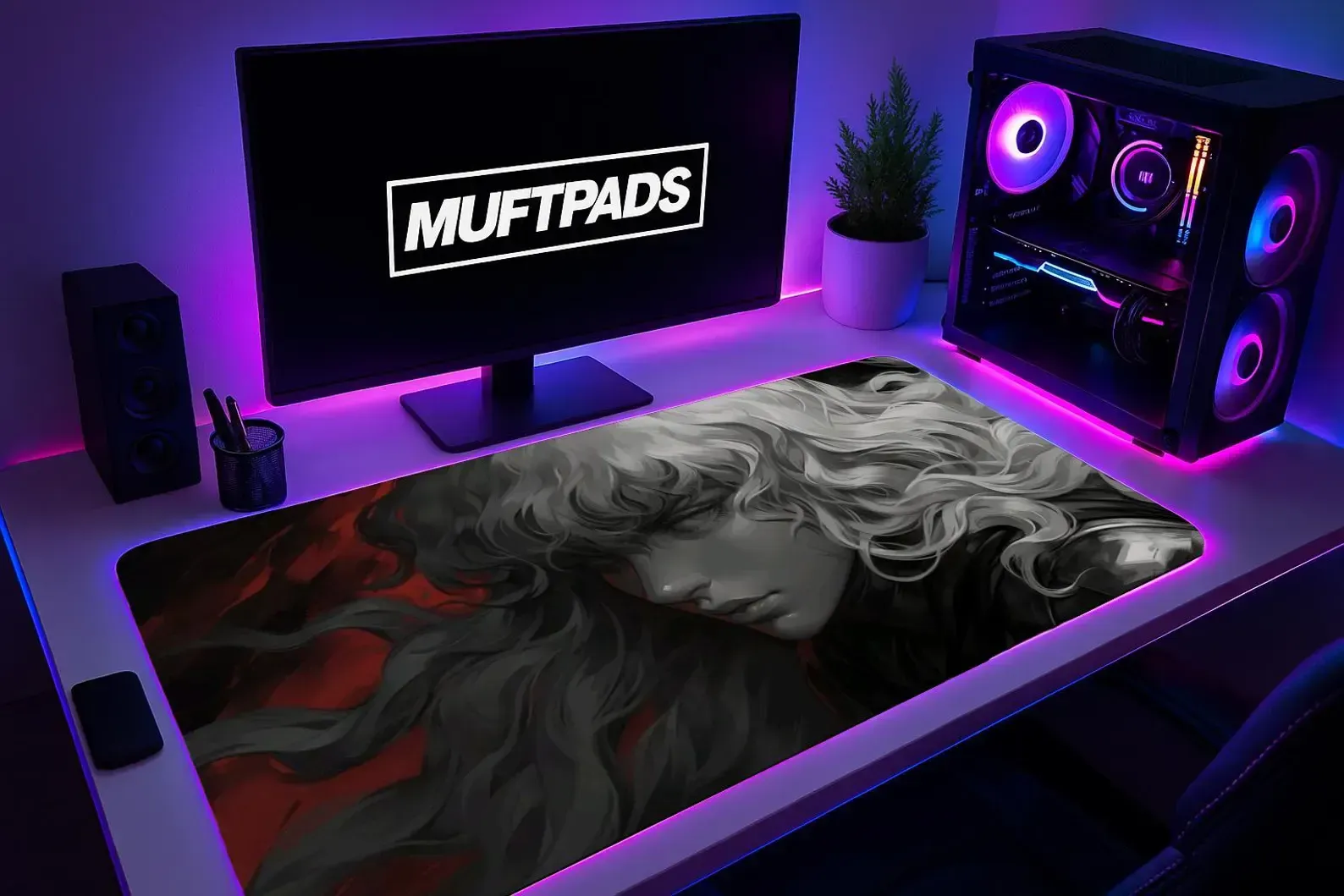 Griffith Art Desk Mat - Anime Portrait Mouse Pad